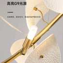 Axyaa Ceramic Chandelier: Elegant Lotus Leaf Design, Creamy Finish, Luxury Lighting for Home & Restaurant