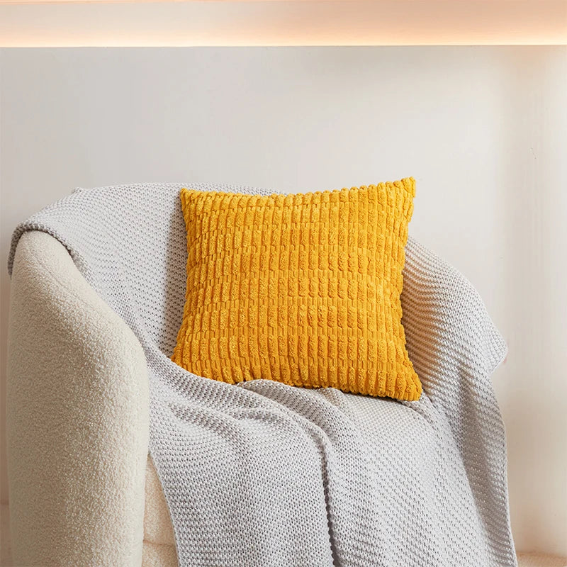 Axyaa Velvet Cushion Cover: Ins Style Candy Color 45x45cm Fashion Sofa Office Home Pillow Cover