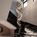 Axyaa Crystal Chandelier Stair Pendant Lamp Living Room Interior Lighting