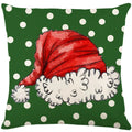 Axyaa Christmas Party Santa Dwarf Print Pillow Cover