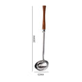 Axyaa Wooden Handle Skimmer Ladle Stainless Steel Tablespoons