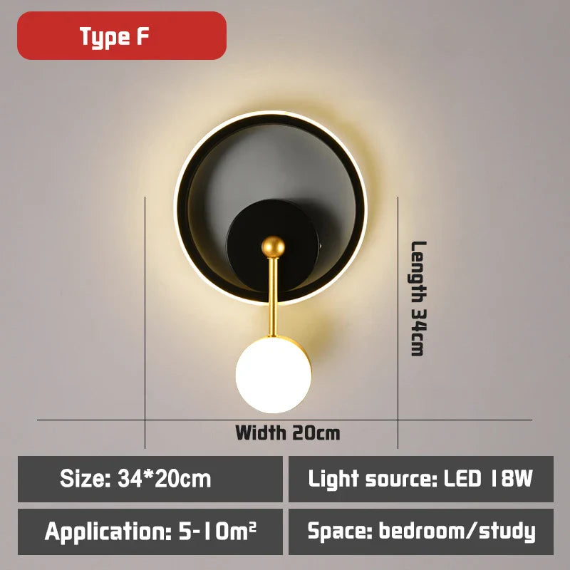 Axyaa Nordic LED Wall Lamp: Modern Minimalist Indoor Lighting Fixture
