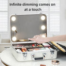 Axyaa Stylish Travel Makeup Case with LED Mirror, Divider and Brush Tray