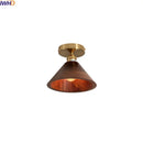 Axyaa Walnut Copper LED Ceiling Lamp Modern Lighting for Home Lobby Living Room
