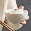 Axyaa White Porcelain Rice Bowl - Simple & High-End 2024 New Tableware