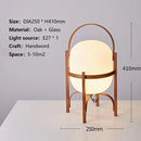 Axyaa Zen Wood LED Desk Lamp with Glass Shade for Home Décor Lighting Fixtures