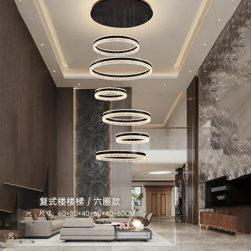 Axyaa Stainless Steel LED Chandelier for Nordic Home Decor & Dining Room Lighting