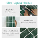 Axyaa Green Tile Sticker, 3D Self-adhesive Backsplash for Bathroom Walls, 30x30cm