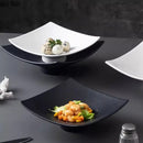 Axyaa Ceramic High-Footed Square Serving Plate for Molecular Cuisine Restaurants