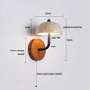 Axyaa Modern LED Wall Lamp, Yellow Travertine Wood & Black Iron Stair Light