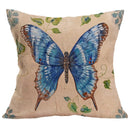 Axyaa Butterfly Pattern Linen Cushion Sleeve for Home Living Room Bedroom Sofa Car