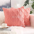 Pink Retro Fluffy Soft Throw Pillowcover 45x45 by Axyaa