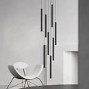 Axyaa LED Tubular Stair Chandelier: Modern Minimalist Pendant Lighting for Villa Duplex