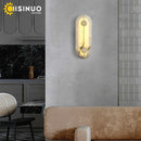 Axyaa Luxury Marble Wall Light: Modern Copper Gold Sconce LED Fixture