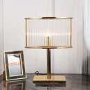 Axyaa Modern Crystal Table Lamp Gold LED Lighting for Bedroom Living Room