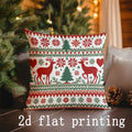 Axyaa Christmas Deer & Santa Pillow Covers for Sofa Bedroom Car