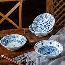 Axyaa Blue & White Ceramic Vegetable Dim Sum Plate - Creative Snack Cold Dishes