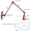 Axyaa Vintage Loft LED Wall Light Fixture Indoor Industrial Glass Lamp