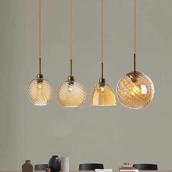 Axyaa Modern Glass Chandelier Pendant Lights for Kitchen, Dining, Bar & Hotel