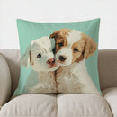 Axyaa Cozy Puppies Pattern Pillow Cover for Sofa, Bedroom, Car