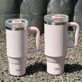 Axyaa Stainless Steel Thermal Coffee Mug with Handle and Straw - Large Capacity Insulated Cup