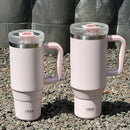 Axyaa Stainless Steel Tumbler Cup with Straw Handle, Insulated Coffee Mug, 40oz Thermos Bottle