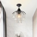 Axyaa Retro Black Small Crystal Chandelier Lighting