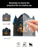 Axyaa Gothic House Window Pendant Wall Ornament with Book & Lantern Design