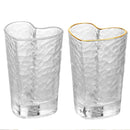 Axyaa Gold Rim Heart Pattern Glass Tumbler - 210ml - Nordic Style - 1 Pc