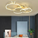 Axyaa Gold Lustre Circles Butterflies LED Ceiling Lamps Modern Round Ring Home Lighting