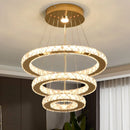 Axyaa Crystal Luxury Pendant Lights with Remote Control - Smart Hanging Chandelier for Home