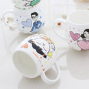 Axyaa Ceramic Espresso Tilt Tea Cup, Creative Coffee Mug, Thermos Tumbler, Boy Girl Design