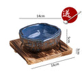 Axyaa Stone Pattern Ceramic Bowl Set - Unique Irregular Design for Soup, Dessert, Sushi