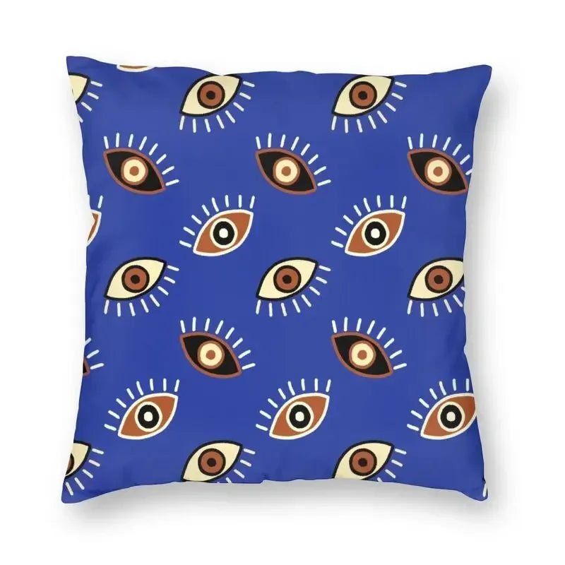 Evil Eye Black Art Cushion Cover Mystery Spirit Pillowcase by Axyaa