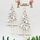 Axyaa Macrame White Pine Tree Wall Hanging - Boho Farmhouse Christmas Decor