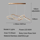 Axyaa LED Pendant Light Stainless Steel Modern Chandelier for Dining Kitchen Island