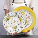 Axyaa European Lemon Ceramic Dinner Plate Set for Home Dining