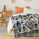 Axyaa Rabbit Velvet Yarn Fringed Shawl Blanket - Luxurious and Cozy