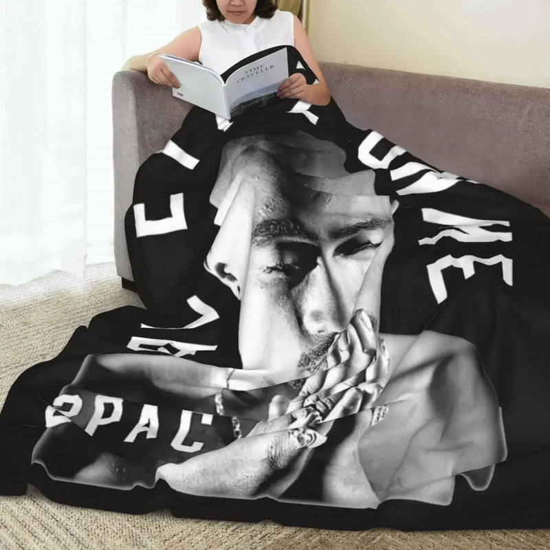Axyaa Tupac 2pac Hip Hop Vintage Plush Blanket - 200x150cm