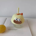 Axyaa Kawaii Glass Water Bottle with Straw | Mini Cute Korean Tumbler for Kids