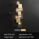 Axyaa Copper Square Wall Lamp for Postmodern Luxury Living Room and Bedroom