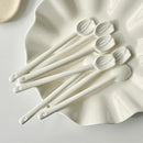 Axyaa Ceramic Flower Spoon: Cute Hand-Painted Long Handle Dessert Spoon
