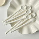 Axyaa Flower Coffee Spoon: Korean Ceramic Hand Painted Long Handle Dessert Spoon
