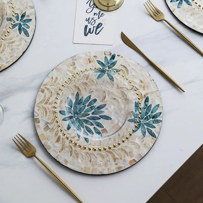 Axya Luxury Colored Shell Insulated Placemat Dinner Plates