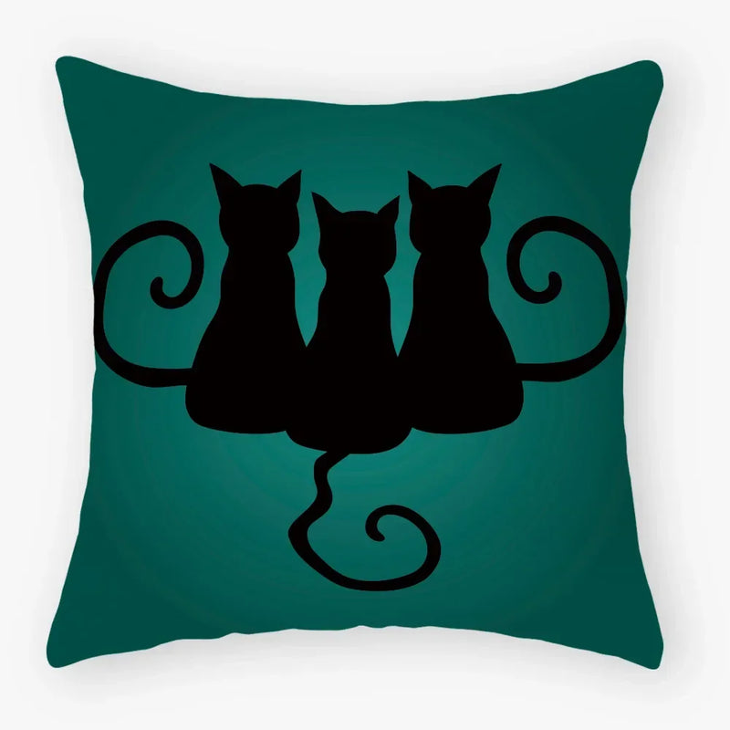 Axyaa Black Cat Pillowcase 45*45 Sofa Car Home Decor Cushion Cover