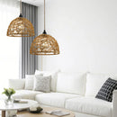 Axyaa Rattan Chandelier: Hand-Woven Decorative Lampshade for Bedroom and Living Room