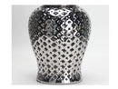 Axyaa Silvery Ceramic Hollow Out Storage Jar - Room Decor Bud Vase