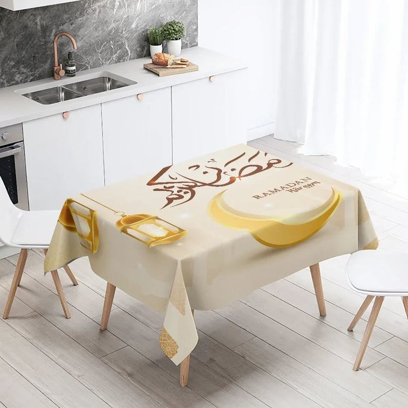Elegant Ramadan Calligraphy Tablecloth by Axyaa