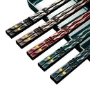 Axyaa 5 Pairs Alloy Chopsticks Sushi Sticks Reusable Home Kitchen Tableware