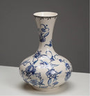 Axyaa Antique Blue White Porcelain Vase - High-End Retro Decor for Living Room